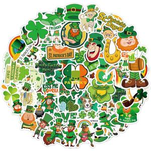 St Patricks Day Stickers, 200 PCS Shamrock Stickers, Non-Repeating St Patricks Day Sticker Bulk, Vinyl Waterproof Clover Sticker Bulk for Irish Decor, Water Bottle, Laptop, Computer, Scrapbooking