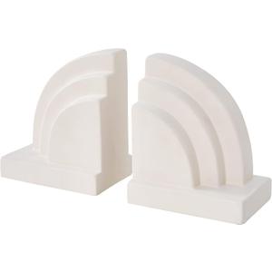 Concrete Bookends for Heavy Books - Heavy Duty 2-Piece Set for Shelves, Decorative Book Ends for Home Office Library, Non-Slip Base