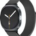 JKD Metal Band Compatible with Samsung Galaxy Watch 8 Band 40mm 44mm/Watch 8 Classic Band 46mm, Soft Stainless Steel Mesh Loop Magnetic Clasp Wristbands Women Men for Galaxy Watch 8/8 Classic 2025 (Black)