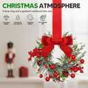Small Christmas Wreath, 6 Pcs Mini Christmas Wreaths for Cabinets, Small Cabinet Wreaths for Kitchen Cabinet Window Door Farmhouse Christmas Party Decorations Candle Rings Fireplaces (G)