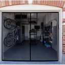 Garage Screen Doors for 1 Car Garage, 8x7Ft Magnetic Closure Heavy Duty Weighted Bottom Screen Self Sealing Fiberglass Mesh Anti Annoying Animals Retractable Net-Easy Assembly & Pass-Through (Black)