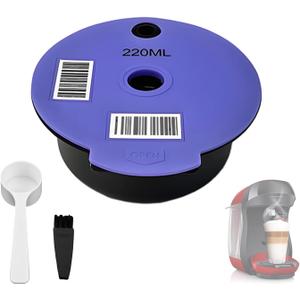 Rueable Coffee Pod 220ML with Silicone Lid Refillable Coffee Pods Compatible with Tass mo Machine (220ML)
