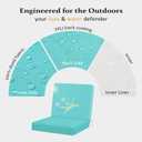 Cozyide 24x24 Outdoor Cushions for Patio Furniture, Waterproof Outdoor Chair Cushions with Non-Slip Ties and Handle, Washable Deep Seat Cushions for Outdoor Furniture with Removable Cover, Teal
