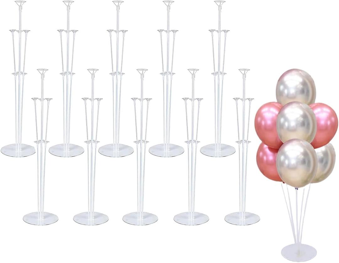 Balloon Stand Kit For Table - 10 Sets Balloon Sticks with Base For Birthday Graduation Party Decorations
