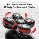 3 Pack Shaver Replacement Blades for Fre*bi*d Bald Men Head Shaver Kit, 5 Blades Head Shaver Replacement Heads,Head and Face Electric Razor Shaver Heads