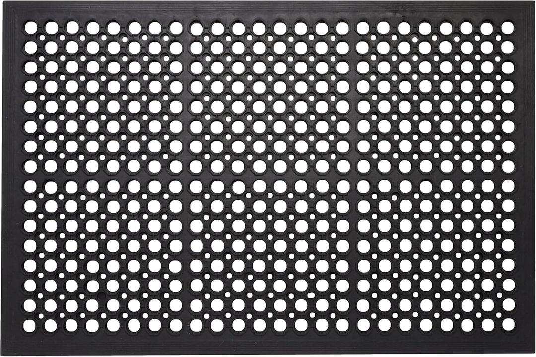 A1HC New All Purpose Anti Fatigue Versatile Rubber Floor Mat with Drain Holes  Perfect as Workplace Mat, Restaurant Kitchen Mat, Bar Area Mat, Commercial, Industrial Anti Fatigue Mat 36x60 Inches