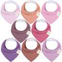 KeaBabies 8-Pack Organic Baby Bandana Bibs for Girls - Super Absorbent Triangle Baby Bibs for Drooling and Teething Infant, 100% Cotton Extra Soft for Newborn, Infant 0-36 Months (Lilac)