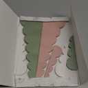 6 Pcs Paper Christmas Tree, Beige, Sage Green and Dusty Pink Tabletop Christmas Decorations with Magnetic Closure, 12" & 6" Foldable Reusable Holiday Trees for Mantel, Table Centerpiece