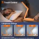 LED Desk Lamp for Office Home & Battery Operated Lamp Rechargeable Lamp Foldable & Portable Light, LED Desk Light Strip, 3 Brightness Dimmable Small Desk Lamp Reading Lamp (Orange)