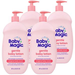 Baby Magic Gentle Baby Lotion | 30 Fl Oz (Pack of 4) | Vitamins & Aloe | Free of Parabens, Phthalates, Sulfates and Dyes