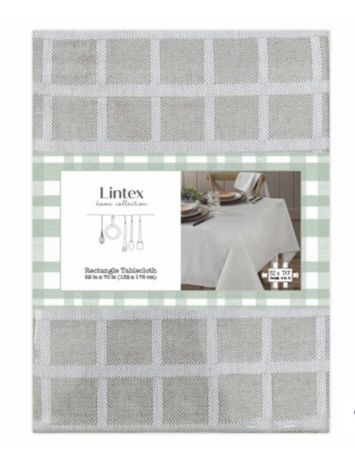 Lintex Tablecloth 52x70 Inches, Gray 