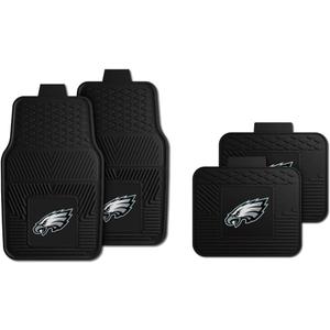 Fanmats Philadelphia Eagles Set of 4 Car Mats for Cars, SUV, Pickups - All Weather Technology Protection, Deep Reservoir design, Universal Fit - 3D NFL Team logo - 29 x 17 Front - 14 x 17 Rear Mat