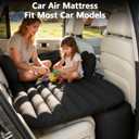 Thickened Inflatable Car Bed Air Mattress with Safety Side Wedge/Built-in Air Pump & 2 Pillows/Back Seat Camping Sleeping Pad for SUVs and Sedans/Portable Foldable Airbed for Travel/Black