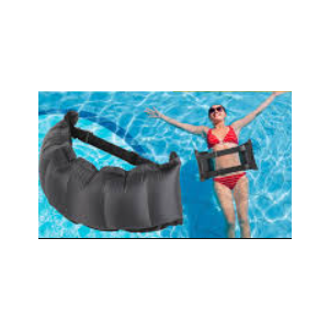 Lewtemi 1 Pcs Inflatable Swim Belt Pool Flotation Portable Waist Floatation Aid for Adults Adjustable Floating Swimming Training Aid Waist Belt with Buckle and Rope for Beginner(Black)