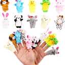 10Pcs Finger Puppets Set - Soft Plush Animals Finger Puppet Toys for Kids, Mini Plush Figures Toy Assortment for Boys & Girls, Party Favors for Shows, Playtime, Schools
