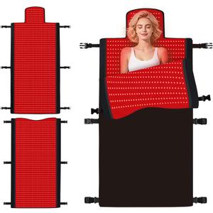 Red Light Therapy Mat Full Body, Red Light Therapy Blanket with 660nm & 850nm, Whole Red Light Therapy Pad with Timer Controller Pulse Modes for Home Use, 74.6'' X 33.3''