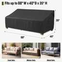 MR.COVER 3-Seater Outdoor Couch Cover, Patio Furniture Covers Waterproof, Fits up to 88W x 40D x 35H inches, with Air Vent and Handles, Black
