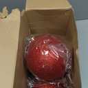 Liliful 4 Pcs Large Outdoor Christmas Ornaments Plastic Jumbo Fillable Balls Ornament Big Xmas Tree Hanging Decoration for Home Outside Holiday Lawn Yard Party, 3.9 Inch(Red)