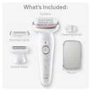 Braun Epilator Silk-pil 9, Hair Removal Device, Women Shaver & Trimmer, Pivoting Head, Wet and Dry Epilator, Includes Shaver Head and Trimmer Comb, SES9-030
