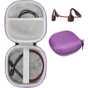 CaseSack Bone Conduction Headphone Case for Aftershokz Aeropex Trekz, Trekz Mini, Trekz Air, Bluez 2, 2S, KSCAT, Sades, DIGICare, allmity, Shokz openrun, openrun pro/Mini, openmove (Purple)