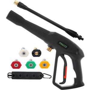 PWACCS Pressure Washer Gun Replacement with Extension Wand Kit Power Washing Trigger Handle with 5 Spray Nozzles Pressure Washer Parts Compatible with Ryobi, Green Works & Karcher 2000 PSI MAX