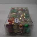 Alupssuc 96pcs Christmas Tree Ornaments Set, Plastic Shatterproof Hanging Baubles for Xmas Tree Decor, Holiday Balls Decorations with a Forest Theme and Animal Designs in Red Green & Gold