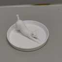 Qinyoung Ring Holder Dish 3D Printed Jewelry Holder Dish for Rings Earrings Trinkets Tray Jewelry Organizer for Women Girls Mom Gifts Office Home Desk Decor(Cat)