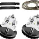 Kit de reconstruccin de cubierta de 46 pulgadas apto para Craftsman T1600 T1900, para MTD LT 4600 T135 T140 T150 T1500 T1600 T1900 T2600, 2 conjuntos de husillo 618-06989 918-0699 89, 2 Poleas, 2