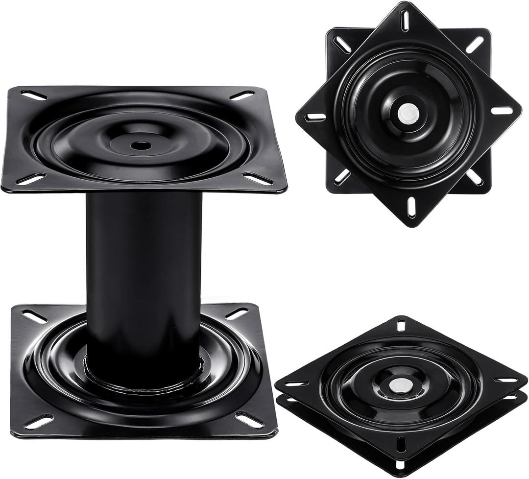 2 Pcs Boat Seat Base 7 Inch Adjustable Boat Seat Pedestal and 360 Degree Swivel Plate Replacement Adjustable Seat Base for Boat Swivel Pedestal Yacht Seat