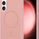 For Samsung Galaxy S23 Plus Case Magnetic, Compatible with Magsafe S23+ 6.6-Inch Slim Fit Heavy Duty Skin-Feel Wireless Charging Lightweight Shockproof Anti-Slip Protective Phone Cover, Pink