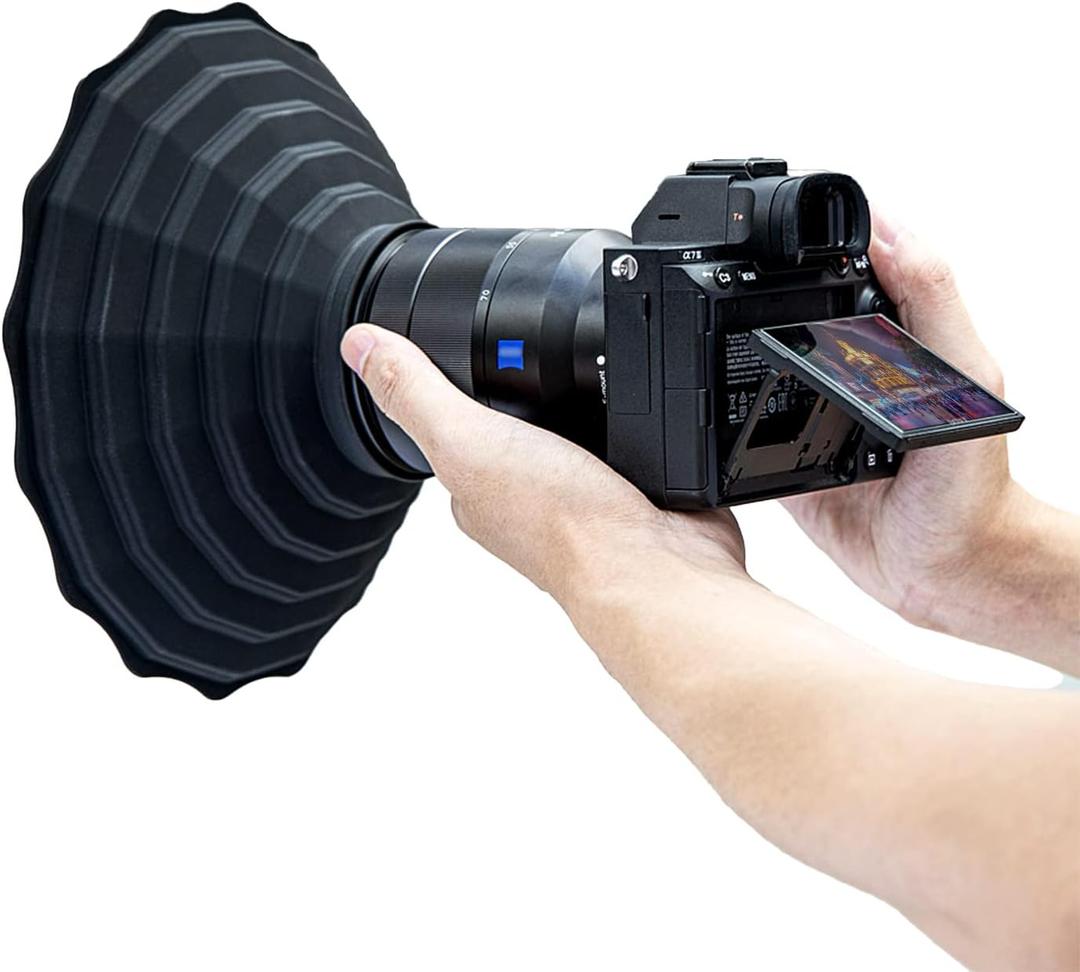 Silicone Lens Hood, Anti Reflection Lens Hood for Diameter 53-72mm Lens, Foldable Reversible Lens Shade for Canon RF 35mm EF-S 10-18 EF 50mm 28mm Nikon AF-S 50mm 18-105 Sony and More Lens