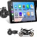 W722 for Motorcycle CarPlay & Android Auto,7" Waterproof Smart GPS Navigation System Screen, Car Play Moto with Light Sensor, Dual Bluetooth, Siri/G-Assist, EQ,USB/Hardwired Power Supply