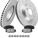 MOTOREVO Front Brake Kit for Corolla [2009-2019] Geomet Coated Drilled & Slotted Brake Rotors [Corolla 2009-2018 ALL Models; 2019 Only for 1.8L Not 2.0L] High-Performance 275mm(10.8in) Brake Discs