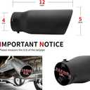 Richeer Adjustable 3-3.5 inch Inlet Exhaust Tip, 5" Outlet 12" Overall Length Stainless Steel Exhaust Tip Black Powder Coated Finish, for Vehicles with 3-3.5" O.D. Exhaust Tailpipe