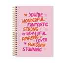 Pink Orange Inspirational Spiral Notebook, Trendy Pink Notebooks for Note Taking, Positive Affirmations Journal, Preppy Motivational Quote Journal 5.5x8.3 Inch with 164 Pages
