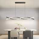 Modern Kitchen Island Pendant Lights, 47in LED Chandelier Fixture Dimmable 3000k-6000K Color, Aluminum Island Lighting Lamp for Dining Room, Billiard Room