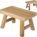 Wooden Step Stool for Adults 11.8" L x 7" W x 6.9" H Handcrafted Solid Wood Stool with Chamfered Edges, Multi-Usage Stool, Wood Step Stool with Anti-Slip Caps - Durable and Sturdy Yellow Sandalwood