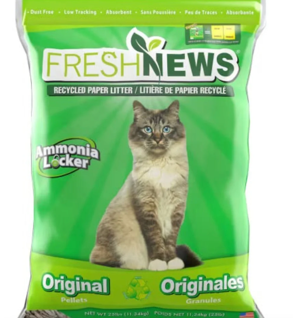 Fresh News Recycled Paper, Original Pellet Cat Litter, 12 Pound