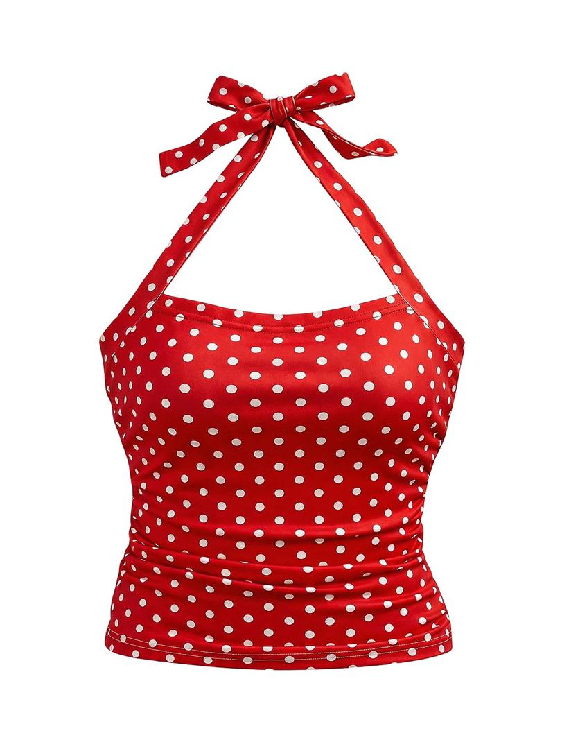Milumia Women Floral Halter Top Summer Going Out Sleeveless Beach Tank Tops (XS)