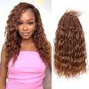 Eacia Goddess Box Braids Crochet Hair 14 Inch 7 Packs Boho Box Braids With Curly Ends Pre Looped Bohomian Crochet Hair Extensions for Women(14 Inch, 30#)