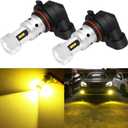 PHINLION 9006 Yellow Fog Light Bulbs 3800 Lumens Super Bright HB4 9006LL LED Bulb Replacement for Car Truck SUV Fog Lights or DRL Lamps, 3000K Golden Yellow, Pack of 2