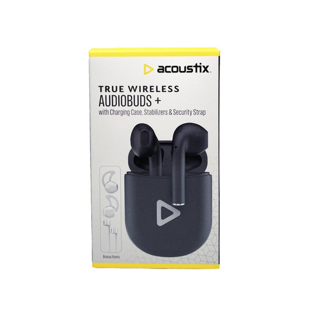 Acoustix AudioBuds+ True Wireless Earbuds with Charging Case - Black