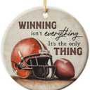8 x Football Ornaments - Football Gifts for Christmas Tree Decorations - Double-Sided Printed Ceramic Christmas Ornament