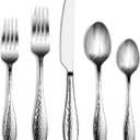Alata Emma 40-Piece 18/10 Silverware Set, Hammered Flatware Set, Heavy Duty Stainless Steel Cutlery Set, Modern Kitchen Utensils, Dinnerware Sets Service for 8, Mirror Polished & Dishwasher Safe