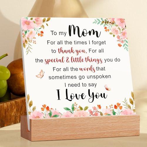 Mom Ceramic Plaque - Mother's Day Gifts for Mom from Daughter, Son - Valentine Christmas Birthday Gifts Ideas for Moms, Step Moms, Mama - Mother Appreciation Sign, Thank You Mum Plaque Home Decoration, Set of 2 Mom Ceramic Plaque - Mother's Day Gifts for Mom from Daughter, Son - Valentine Christmas Birthday Gifts Ideas for Moms, Step Moms, Mama - Mother Appreciation Sign, Thank You Mum Plaque Home Decoration, Set of 2