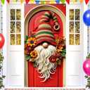 2 x Autumn Door Banner Set 35x71 Inch Home Porch Decoration Fall Gnome Sunflower Pumpkin Floral Wreath Front Door Wall Hanging Party Holiday Outdoor Decoration