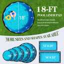 18-Foot Pool Liner Pad for Above Ground Pools, Round Under Pool Mat Prevents Puncture, Weed Barrier, Extend Liner Life, Black