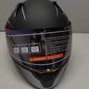Full Face Motorcycle Helmets for Men Women, DOT, Matte Black Silver, M