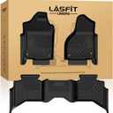 LASFIT Floor Mats for 2013-2018 Dodge Ram 1500 Quad Cab, 2019-2024 Dodge Ram 1500 Classic, Fit for Bucket Seat & Carpet Flooring, All Weather TPE Custom Fit Car Mats Floor Liners 1st & 2nd Row, Black