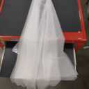 Double Layer Tulle Bridal Veil 2 Tier Sheer Wedding Veil with Comb, Light Ivory